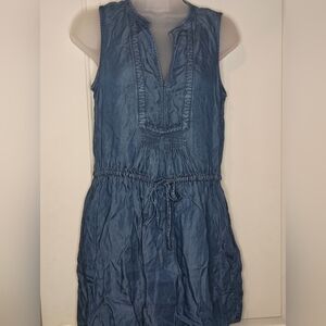 2/$30GAP Chic Sleeveless chambray Denim dress Drawstring Waist & pockets(#1,028)